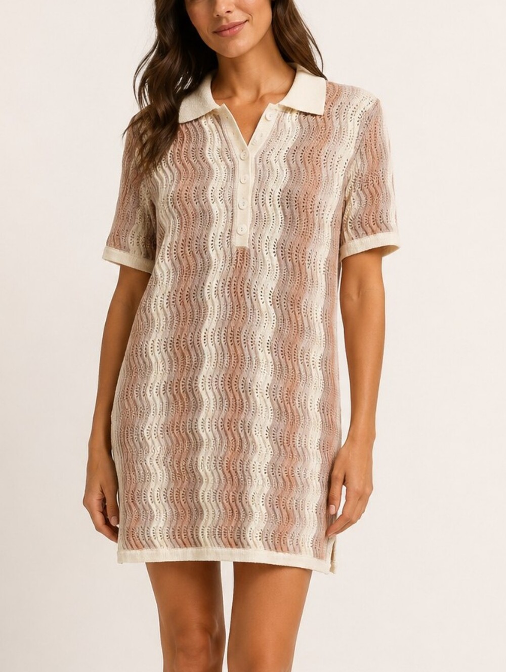 Revolve Heartloom Crochet Knit Collared Polo Dress NWT Size Medium
